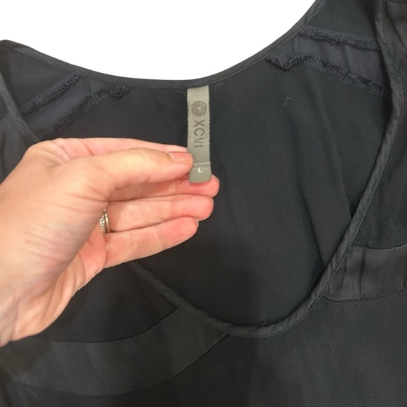 XCVI black rayon Maxi sleeveless dress size large lagenlook grunge bohemian art - Picture 7 of 11